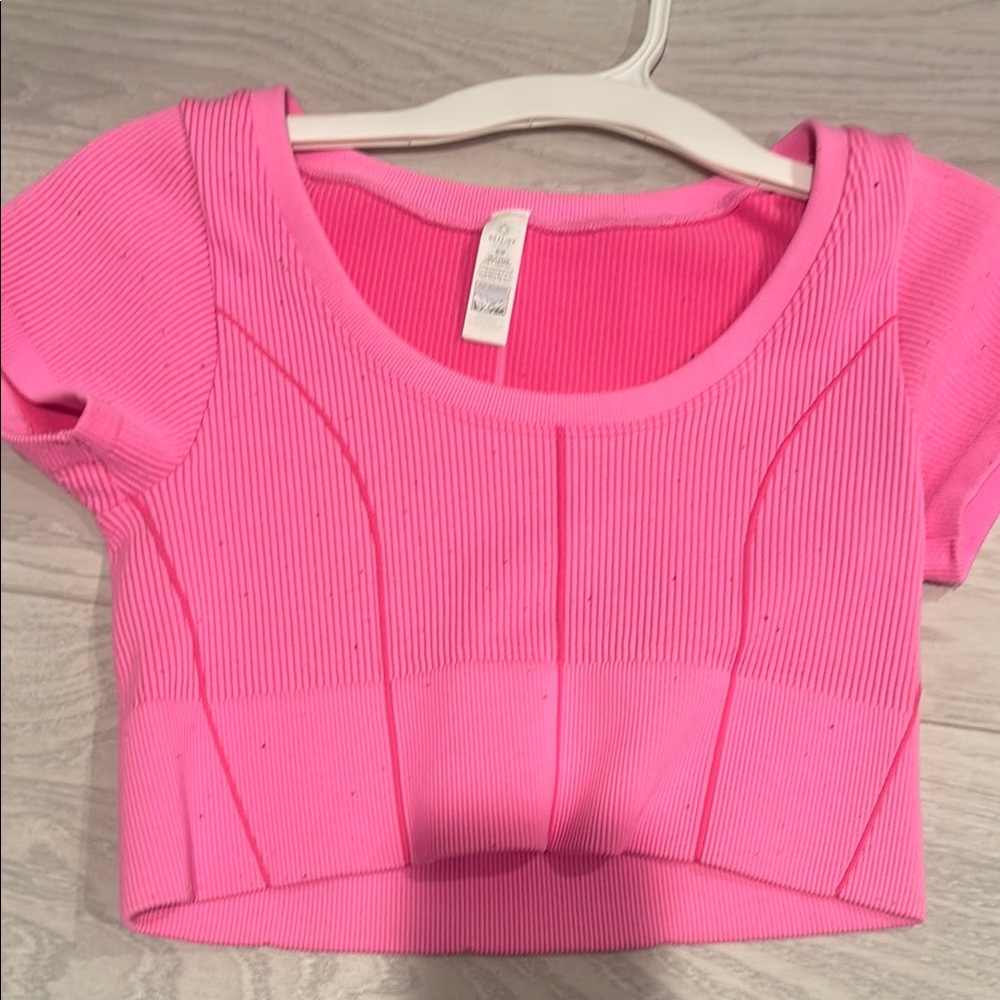 Aerie Pink Ribbed Fitted Bodysuit